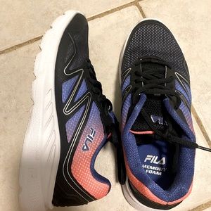 Fila tennis shoes, pink and purple, size 8.5